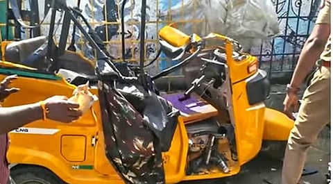 மரம் விழுந்த ஆட்டோ