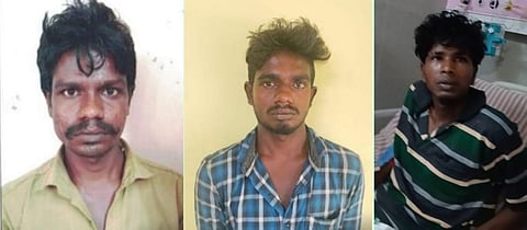 கைது செய்யப்பட்ட கருப்புசாமி, காளீஸ்வரன், தவசி.