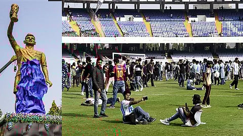 கொல்கத்தா சால்ட் லேக் மைதானத்தில் மெஸ்ஸியை காண முடியாததால் ரசிகர்கள் ரகளை