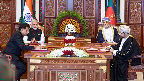 இந்தியா - ஓமன் இடையே தடையற்ற வர்த்தக ஒப்பந்தம்: பிரதமர் மோடி முன்னிலையில் கையெழுத்து