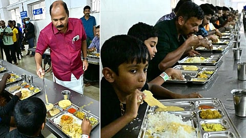 சபரிமலையில் ‘விருந்து’ பாணியில் அன்னதானம்: ஐயப்ப பக்தர்கள் அதிருப்தி