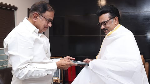 முதல்வர் ஸ்டாலினுடன் ப.சிதம்பரம் சந்திப்பு