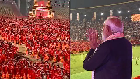 அசாம் போடோ பழங்குடியினரின் ‘பகுரும்பா’ நடனத்தை பார்வையிட்ட பிரதமர் மோடி!