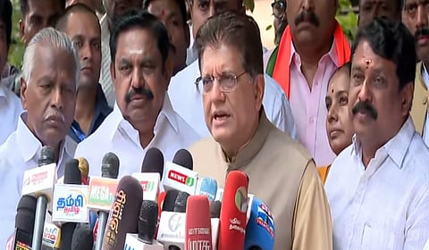 செய்தியாளர்கள் சந்திப்பில் பியூஷ் கோயல்