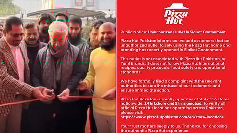 போலி ‘பிஸ்ஸா ஹட்' உணவகத்தை திறந்து வைத்த பாக். அமைச்சர் - நெட்டிசன்கள் கிண்டல்