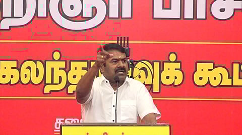 நாம் தமிழர் கட்சியின் தலைமை ஒருங்கிணைப்பாளர் சீமான்