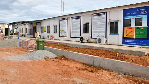 மதுரை தோப்பூரில் எய்ம்ஸ் கட்டுமான பணிகள்.