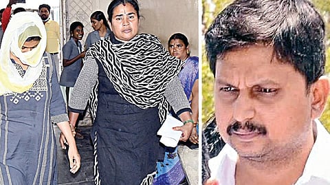 கைதான கலாவதியை மருத்துவப் பரிசோதனைக்கு அழைத்துச் சென்ற போலீஸார். (அடுத்த படம்) ஜெய் பாலாஜி. | படங்கள் எஸ்.கிருஷ்ணமூர்த்தி |