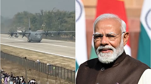 அசாமில் அவசர காலத்தில் விமானம் தரையிறங்கும் சாலை: முதலில் லேண்ட் ஆகி திறந்துவைத்த மோடி!