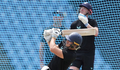 பேட்டிங் பயிற்சியில் ஈடுபட்ட இங்கிலாந்து அணியின் ஜேக்கப் பெத்தேல்.