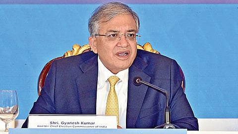 சென்னையில் தமிழக சட்டப்பேரவை தேர்தல் ஏற்பாடுகள் குறித்த ஆய்வு பணிகளுக்கு பின் இந்திய தலைமை தேர்தல் ஆணையர் ஞானேஷ் குமார் செய்தியாளர்களிடம் பேசினார்.படம்:எஸ்.சத்தியசீலன்