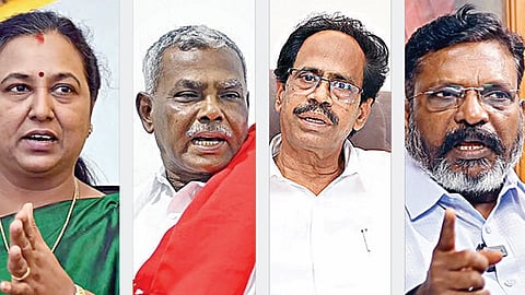 மார்க்சிஸ்ட் உள்ளிட்ட கூட்டணி கட்சிகளின் பிடிவாதம்: தேமுதிக தொகுதிகளை குறைக்க திமுக பேச்சு