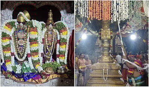 ஸ்ரீவில்லிபுத்தூர் ஆண்டாள் கோயிலில் கருட கொடியேற்றத்துடன் தொடங்கிய திருக்கல்யாண திருவிழா