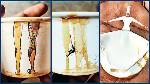 ஓவியங்களாக மாறும் தேநீர்க் கோப்பைகள்!