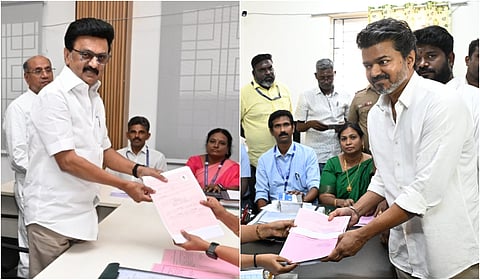 கொளத்தூரில் மு.க.ஸ்டாலின், பெரம்பூரில் தவெக தலைவர் விஜய் வேட்புமனு தாக்கல்