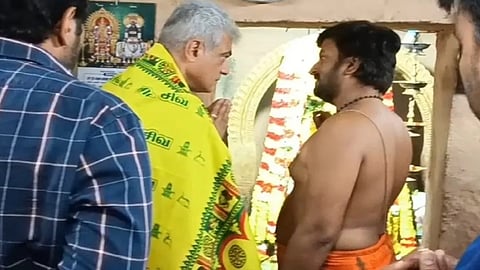 மாமல்லபுரம் மல்லிகேஸ்வரர் கோயிலில் நடிகர் அஜித்குமார் வழிபாடு