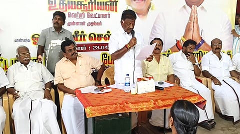 போடியில் திமுக சார்பில் நடைபெற்ற பூத்கமிட்டி கூட்டத்தில் பேசிய ஓபிஎஸ்