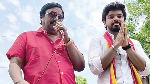 தென்காசி மாவட்டம் ஆலங்குளம் தொகுதி தவெக வேட்பாளருக்கு நடிகர் ராமராஜன் வாக்கு சேகரித்தார்.