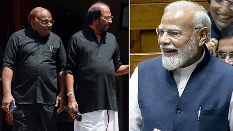 திமுக எம்பிக்களின் கருப்பு சட்டை எதிர்ப்பு: பிரதமர் மோடி விமர்சனம்