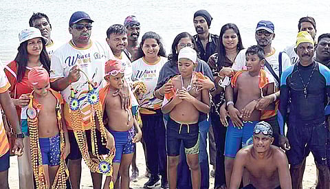 தனுஷ்கோடி அரிச்சல்முனையில் வரவேற்கப்பட்ட அஷ்வத் , லவ் , குஷ் தன்வேஷ்