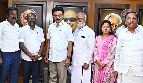திமுக வேட்பாளர்களுடன் முதல்வர் மு.க.ஸ்டாலின் திடீர் சந்திப்பு