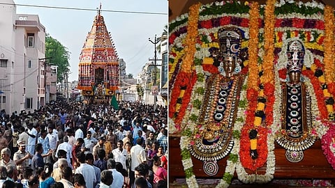 ஆரூரா... தியாகேசா பக்தி கோஷம் முழங்க தஞ்சை பெரிய கோயில் சித்திரை தேரோட்டம் கோலாகலம்