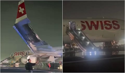 டெல்லியில் இருந்து புறப்படத் தயாரான சுவிஸ் ஏர்வேஸ் விமானத்தின் இன்ஜின் தீப்பிடித்து 6 பேர் காயம்