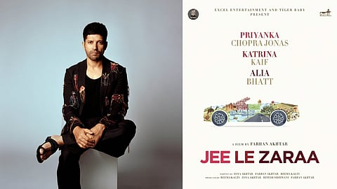 Farhan Akhtar and the poster of 'Jee Le Zaraa'