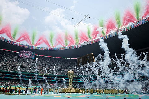 Performers dance during the Opening Ceremony ahead of the FIFA World Cup 2026 Group A match between Mexico and South Africa at Mexico City Stadium on June 11, 2026 in Mexico City, Mexico.