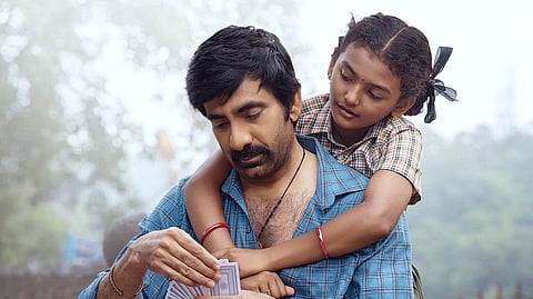 Ravi Teja and Baby Nakshatra in 'Irumudi'
