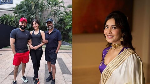 Raashii Khanna with Ram Pothineni and Rajinikanth