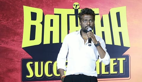 Atlee at the success meet of 'Baththa'