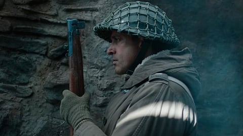 Farhan Akhtar in a still from '120 Bahadur'