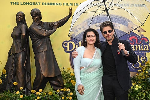 Kajol and Shah Rukh Khan at the unveiling.