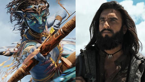 Stills from 'Dhurandhar' and 'Avatar: Fire and Ash'