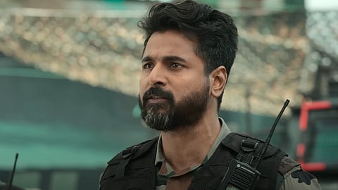 Sivakarthikeyan in a still from a film.