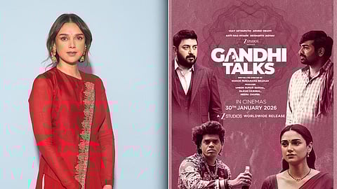 Aditi Rao Hydari; the poster of 'Gandhi Talks'