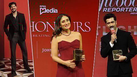 Dulquer Salmaan, Kareena Kapoor Khan and Vicky Kaushal at The Honours by The Hollywood Reporter India