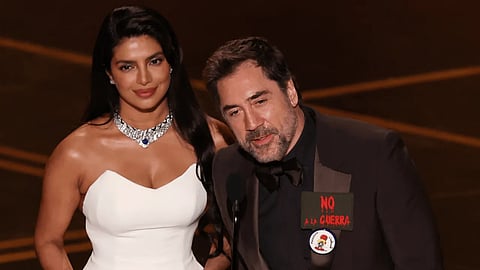 Priyanka Chopra and Javier Bardem present the Oscar for Best International Feature Film during the 98th Annual Academy Awards held by the Academy of Motion Picture Arts and Sciences at the Dolby Theatre in Hollywood, CA, Sunday, March 15, 2026.