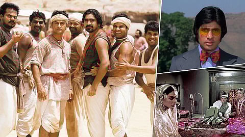 Clcokwise from left: stills from 'Lagaan', styled by Bhanu Athaiya, 'Don', styled by Mani J. Rabadi and 'Umrao Jaan', styled by Leena Daru.