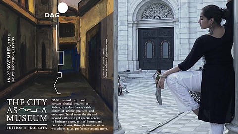 L: The event poster  R: Physical mapping of a heritage space at the Victoria Memorial