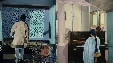 Atul Dodiya Turns Iconic Scenes From Classic Indian Cinema Into Oil Paintings 