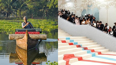 Made with 100 percent sisal fibres which are derived from the Agave plant, the Met Gala carpet was created by Neytt Extraweave.