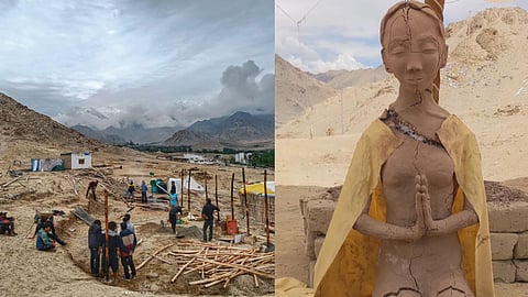 Sā Ladakh, as the exhibition is titled, is Asia's highest altitude land art exhibition on climate, culture and community, held at a height of 3600 m above sea level.