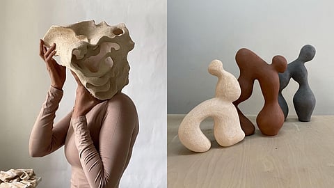 The coiling technique, one of the oldest methods in pottery, is the cornerstone of Nehra's creative process. With an adept hand, she coils and sculpts textured clay bodies into vessels that are not just functional, but profoundly expressive.
