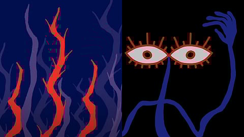 Frames from the music video of 'Feast'