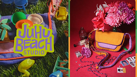 Juhu Beach Studio adheres to a strict no-new-material policy, utilizing solely pre and post-consumer waste from Mumbai's textile industry, including deadstock fabrics, scraps, buttons, and labels.