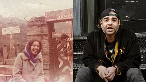 L: Heems's mother features on the cover of his upcoming album 'Veena'. R: A frame from Heems's music video of 'Sometimes I Feel Like Manto'