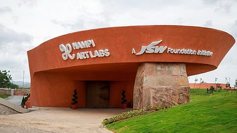 Spearheaded by the JSW Foundation, the sprawling complex prioritizes harmony with the surrounding landscape, featuring courtyards, gardens, and open-air spaces that invite natural light and ventilation.