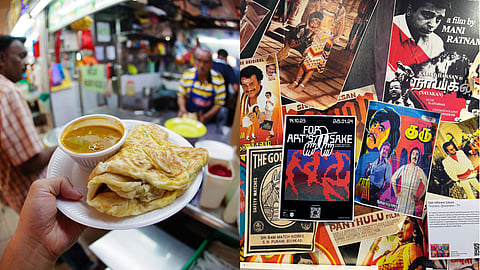 (L) Prata shop in Little India ; (r) MahaCo. Taco Bar